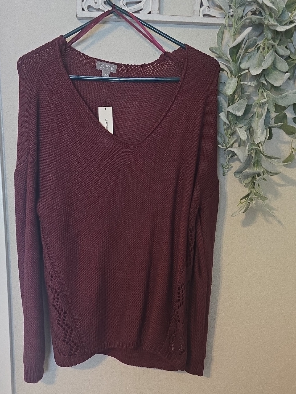 Cake Sweater in Deep Burgundy Knit